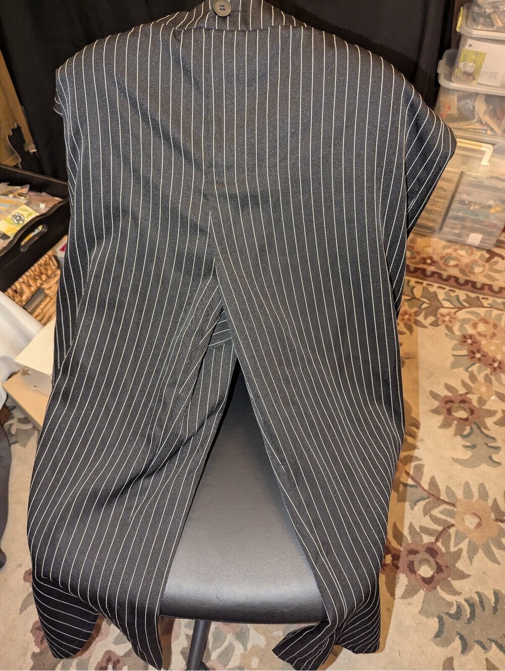 Shein 1XL Black Pinstripe Dress Pants